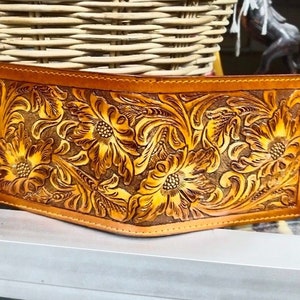 Cartera de cuero tallada a mano, cartera floral, cartera plegable estilo vaquero occidental para hombre, cartera de cuero repujado, regalo para él, regalo para hombre, regalo para papá