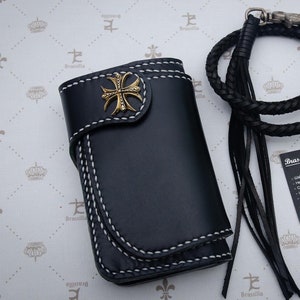 Leder Biker Brieftasche Kette Herren Bifold Brieftasche Handgefertigte Leder Brieftasche Kette Brieftasche Lanyard Brieftasche Geschenk für Grad Geschenk für Männer Geschenk für ihn