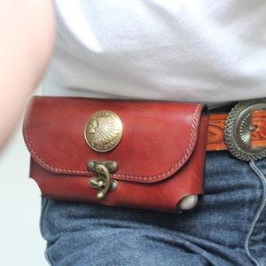 Personalized Leather Cell Phone Holster For Belt Handmade Leather Phone Case Custom Phone Case Gift for Him Gift for Men Gift for Dad
