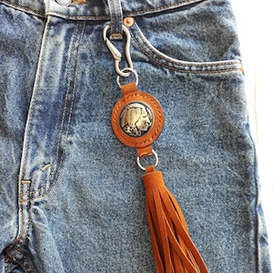 Western Keychain Leather Car Keychain Leather Keychain Keyfob Handmade Leather Keychain Gift for him Gift for men Gift for dad