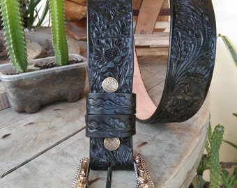 Carved Leather Belt Handmade Leather Belt for Mens Western Cowboy Belt Made To Waist Size Anniversary Gift for Him Gift for Men Gift for Dad