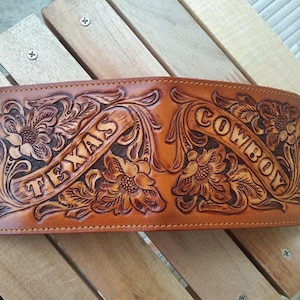 Cartera de cuero tallada a mano, cartera floral, cartera plegable estilo vaquero occidental para hombre, cartera de cuero repujado, regalo para él, regalo para hombre, regalo para papá