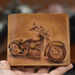 Carteira de couro com foto personalizada para homens, carteira com foto personalizada, gravura, presente de memória, presente de aniversário para ele, presente para homens