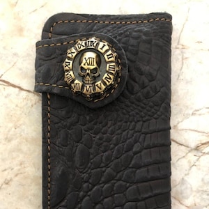 Leder Biker Brieftasche Kette Herren Bifold Brieftasche Handgefertigte Leder Brieftasche Lange Leder Brieftasche Biker Geschenk für Grad Geschenk für Männer Geschenk für ihn