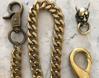 小物 CALEE Brass Wallet Chain Biker Solid Brass Chain Wallet Brass Wallet Chain Biker Keychain