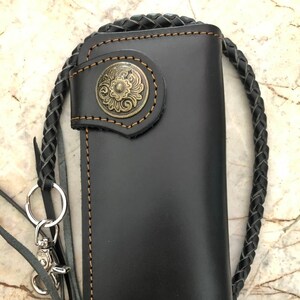 Leder Biker Brieftasche Kette Herren Bifold Brieftasche Handgefertigte Leder Lanyard Brieftasche Lange Brieftasche Biker Geschenk für Grad Geschenk für Männer Geschenk für ihn