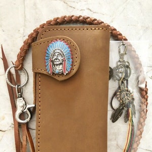 Leder Biker Brieftasche Kette Herren Bifold Brieftasche Handgefertigte Leder Lanyard Brieftasche Lange Brieftasche Biker Geschenk für Grad Geschenk für Männer Geschenk für ihn