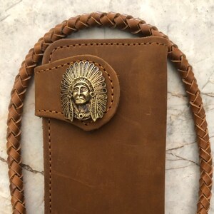Leder Biker Brieftasche Kette Herren Bifold Brieftasche Handgefertigte Leder Lanyard Brieftasche Lange Brieftasche Biker Geschenk für Grad Geschenk für Männer Geschenk für ihn