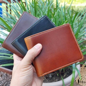 Personalisierte Leder Herren Brieftasche Leder Bifold Brieftasche Leder Benutzerdefinierte Brieftasche Jubiläum Geschenk für ihn, Mann, Freund, Männer, Vater, Vater