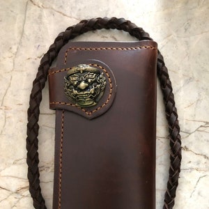 Leder Biker Brieftasche Kette Herren Bifold Brieftasche Handgefertigte Leder Lanyard Brieftasche Lange Brieftasche Biker Geschenk für Grad Geschenk für Männer Geschenk für ihn