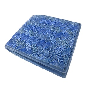 Blue Stingray Wallet Genuine Stingray Skin Wallet Polished Stingray Leather Wallet Exotic Wallet Bifold Wallet Gift for Him Gift For Her