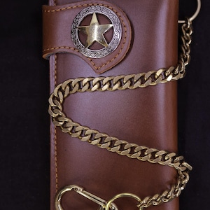 Leder Biker Brieftasche Kette Herren Bifold Brieftasche Handgefertigte Leder Brieftasche Kette Brieftasche Lange Brieftasche Biker Geschenk für Grad Geschenk für Männer Geschenk für ihn