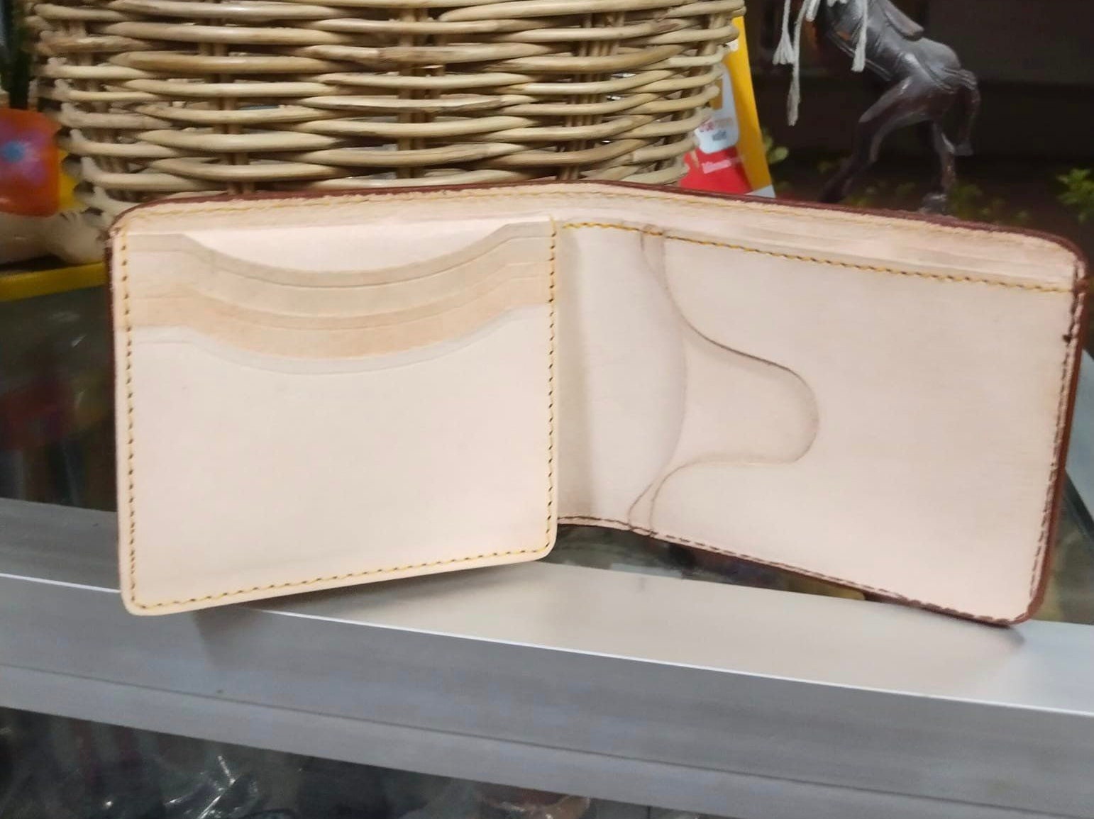 Carved Leather Mens Wallet Flower Carved Wallet Bifold Wallet Etsy