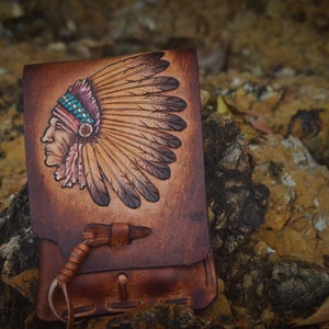 Western Leather Phone Case For Belt  Carved Leather Handmade Tooled Leather Cell Phone Holder Leather Gift for Him Gift for Men Gift for Dad
