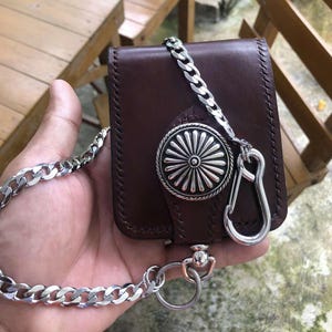 Leder Biker Brieftasche Kette Herren Bifold Brieftasche Handgefertigte Leder Brieftasche Kette Brieftasche Lanyard Brieftasche Geschenk für Grad Geschenk für Männer Geschenk für ihn