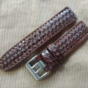 Western Watchband Custom Leather Watch Strap Tooled Leather Watch Strap Carved Floral Watch Band 24mm 22mm 20mm 19mm 18mm Gift For Him