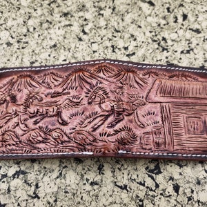 Cartera de cuero tallada a mano, cartera floral, cartera plegable estilo vaquero occidental para hombre, cartera de cuero repujado, regalo para él, regalo para hombre, regalo para papá