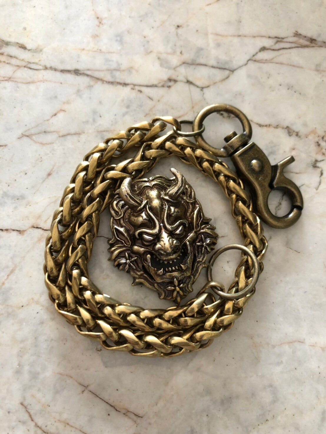 Biker Solid Brass Chain Wallet Brass Wallet Chain Biker Keychain