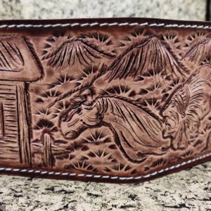 Cartera de cuero tallado para hombre Cartera de vaquero tallada Cartera plegable Cartera de vaquero occidental Regalo de aniversario para él Regalo para hombres Regalo para papá