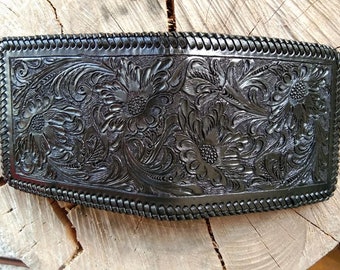 Carteira masculina de couro esculpido, carteira com estampa floral, carteira de cowboy esculpida, carteira dupla, carteira estilo western, presente para ele, presente para homens, presente para o pai