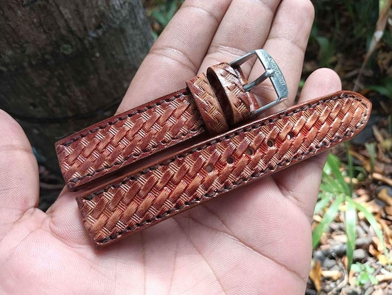 Western Watchband Custom Leather Watch Strap Tooled Leather Watch