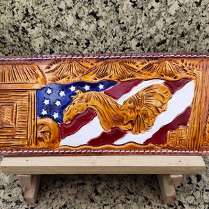 Cartera de cuero tallada a mano, cartera floral, cartera plegable estilo vaquero occidental para hombre, cartera de cuero repujado, regalo para él, regalo para hombre, regalo para papá