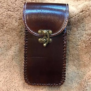 Personalized Leather Cell Phone Holster For Belt Handmade Leather Phone Case Custom Phone Case Gift for Him Gift for Men Gift for Dad