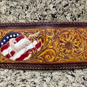 Cartera de cuero tallada a mano, cartera floral, cartera plegable estilo vaquero occidental para hombre, cartera de cuero repujado, regalo para él, regalo para hombre, regalo para papá