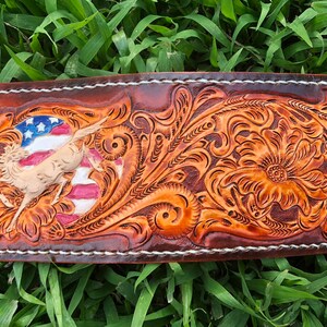 Cartera de cuero tallada a mano, cartera floral, cartera plegable estilo vaquero occidental para hombre, cartera de cuero repujado, regalo para él, regalo para hombre, regalo para papá