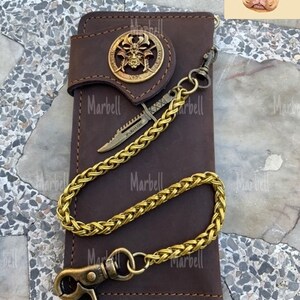 Leder Biker Brieftasche Kette Herren Bifold Brieftasche Handgefertigte Leder Brieftasche Kette Brieftasche Lange Brieftasche Biker Geschenk für Grad Geschenk für Männer Geschenk für ihn