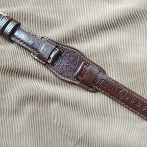Brown Leather Watch Strap Band Handmade Leather Watch Band 24mm 23mm 22mm 21mm 20mm 19mm 18mm Custom Sized Cowhide Leather Gift Watch