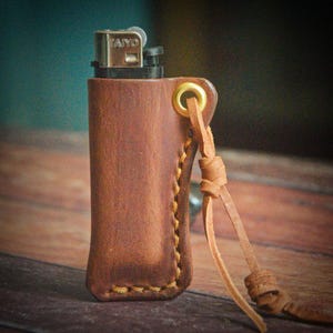 Personalized Lighter Cover Keychain Leather Handmade Leather Keychain Keyfob Leather keyring Gift for him Gift for men Gift for dad