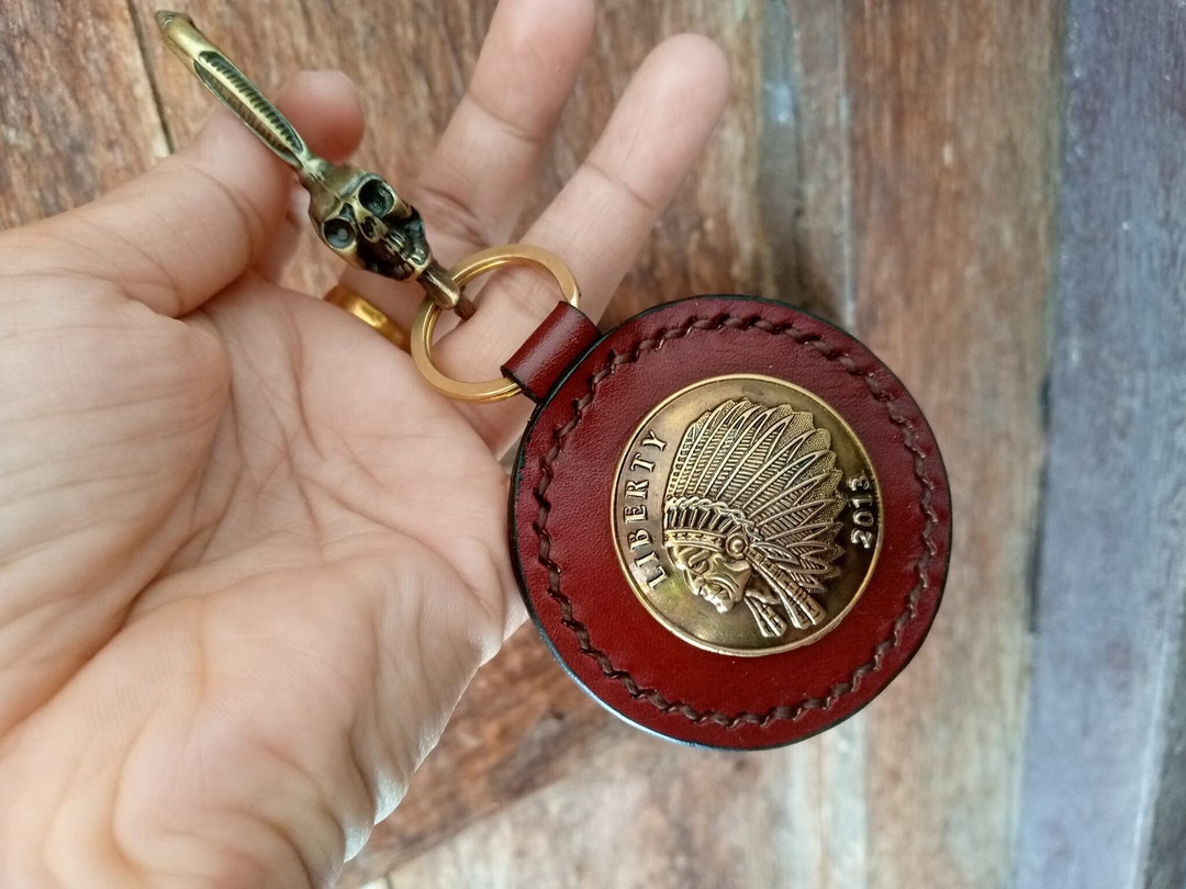 Leather Keyring Gift Handmade Motorcycle Keyring Motorbike Keyring