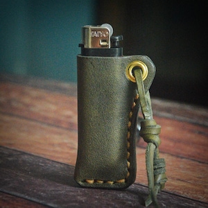 Personalized Lighter Cover Keychain Leather Handmade Leather Keychain Keyfob Leather keyring Gift for him Gift for men Gift for dad