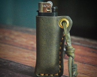 Personalized Lighter Cover Keychain Leather Handmade Leather Keychain Keyfob Leather keyring Gift for him Gift for men Gift for dad