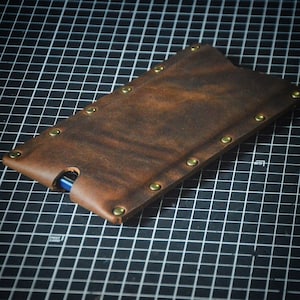 Personalized Leather Cell Phone Holster Handmade Leather Phone Case Custom Phone Case Gift for Him Gift for Men Gift for Dad