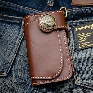Leder Biker Brieftasche Kette Herren Bifold Brieftasche Handgefertigte Leder Brieftasche Kette Brieftasche Lanyard Brieftasche Geschenk für Grad Geschenk für Männer Geschenk für ihn