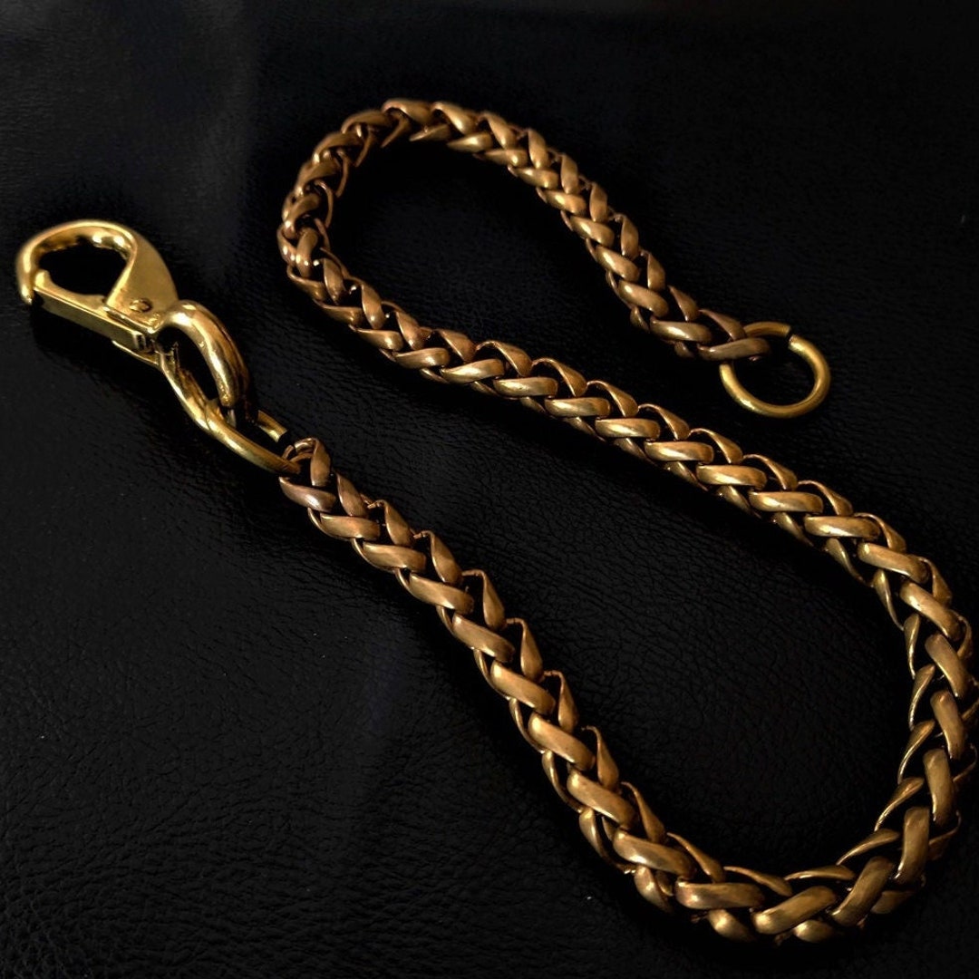 Biker Solid Brass Chain Wallet Brass Wallet Chain Biker Keychain