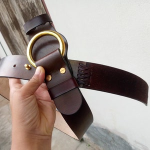 Handmade Men&#39;s Western Leather Belt Personalized Leather Belts Genuine Full Grain Leather Belt Removable Buckle Cowboy Belt Cowhide Strap