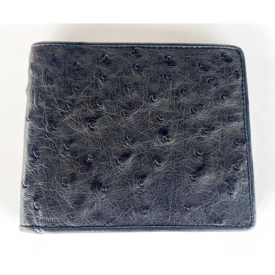 Black Ostrich Wallet Ostrich Leather Wallet Genuine Ostrich Skin Wallet ...