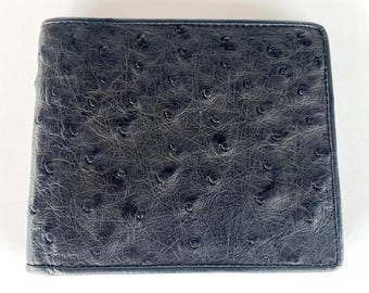 Black Ostrich Wallet Ostrich Leather Wallet Genuine Ostrich Skin Wallet Exotic Wallet Bifold Wallet Gift for Him Gift For Her Gift for Men