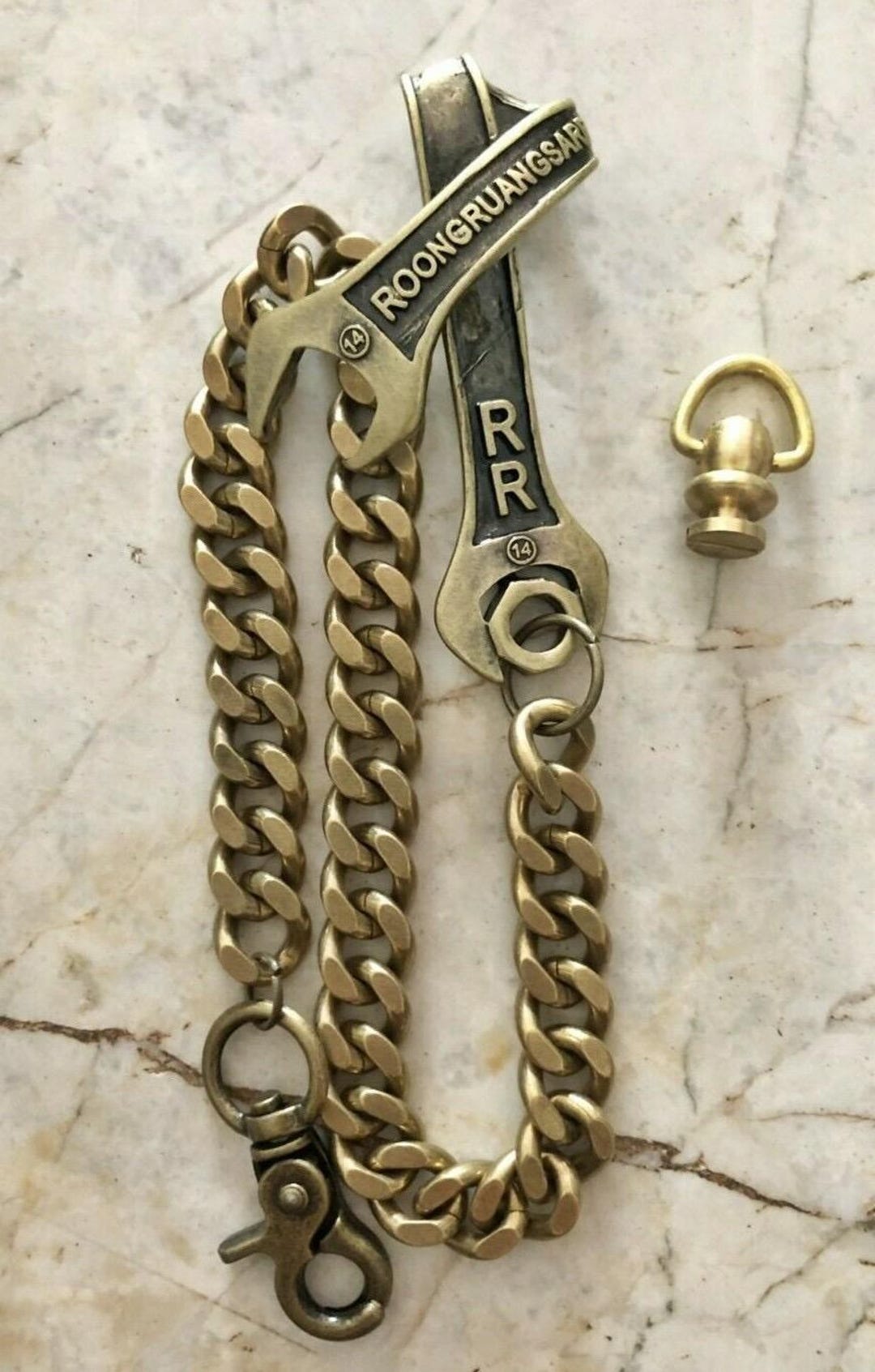 Biker Solid Brass Chain Wallet Brass Wallet Chain Biker Keychain
