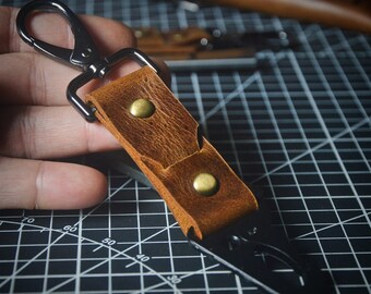 Leather Keychain Leather Clip Keychain Tactical Keychain Handmade Leather Keychain Keyfob keyring Gift for him Gift for men Gift for dad