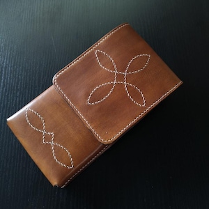 Gepersonaliseerde lederen mobiele telefoon holster voor riem Handgemaakte lederen telefoonhoes aangepaste telefoonhoes cadeau voor hem cadeau voor mannen cadeau voor papa