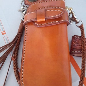 Leder Biker Brieftasche Kette Herren Bifold Brieftasche Handgefertigte Leder Lanyard Brieftasche Lange Brieftasche Biker Geschenk für Grad Geschenk für Männer Geschenk für ihn