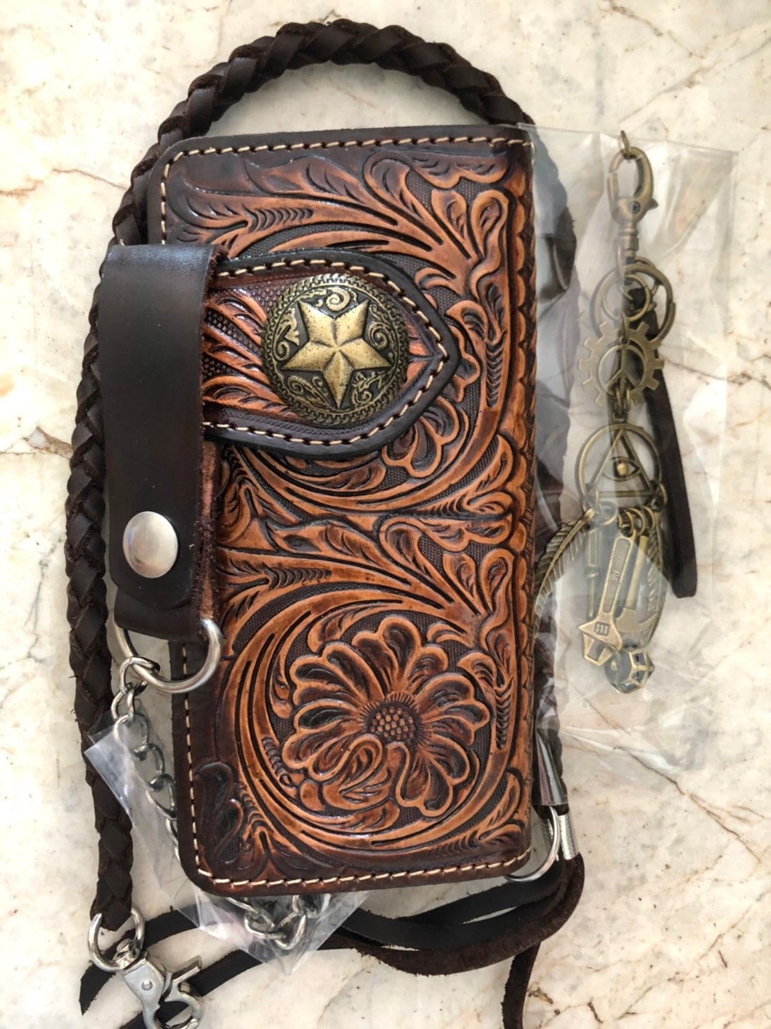 Western wallet with chain sales