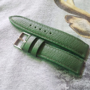 Uhrenarmband 24 mm 23 mm 22 mm 21 mm 20 mm 19 mm 18 mm Grünes Lederarmband Band , Benutzerdefinierte Größe Rindsleder Geschenk Uhr