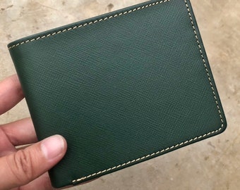 Mens Wallet Minimalist Leather Wallet Bifold Wallet  Anniversary Gift for Him Gift for Men,Gift for Dad