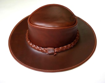 オーストラリア　カーボーイハット オーストラリア産レザーカウボーイハット：ユニセックス