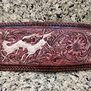 Cartera de cuero tallada a mano, cartera floral, cartera plegable estilo vaquero occidental para hombre, cartera de cuero repujado, regalo para él, regalo para hombre, regalo para papá